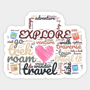 Explore - well travelled suitcase Sticker